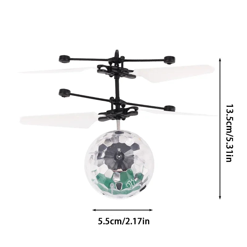Led Light Suspension Crystal Ball Infrared Induction RC Gesture Control Colorful Glowing Toys Unique Gift for Kids