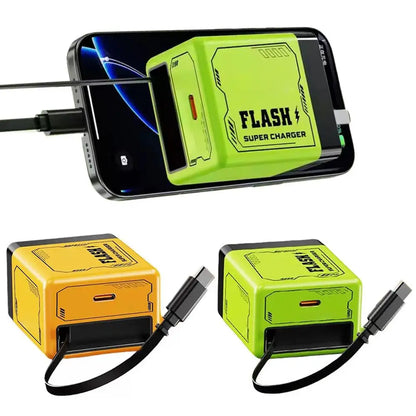 35W Retractable Wall Charger For Andoird Tablet With Type-C Cable Foldable Plug Fast Charging Mobile Phone Charger New G6K3