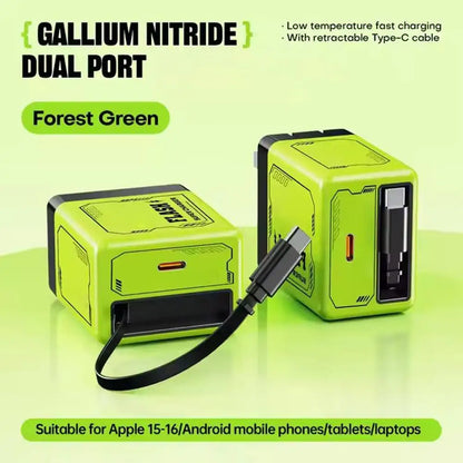 35W Retractable Wall Charger For Andoird Tablet With Type-C Cable Foldable Plug Fast Charging Mobile Phone Charger New G6K3