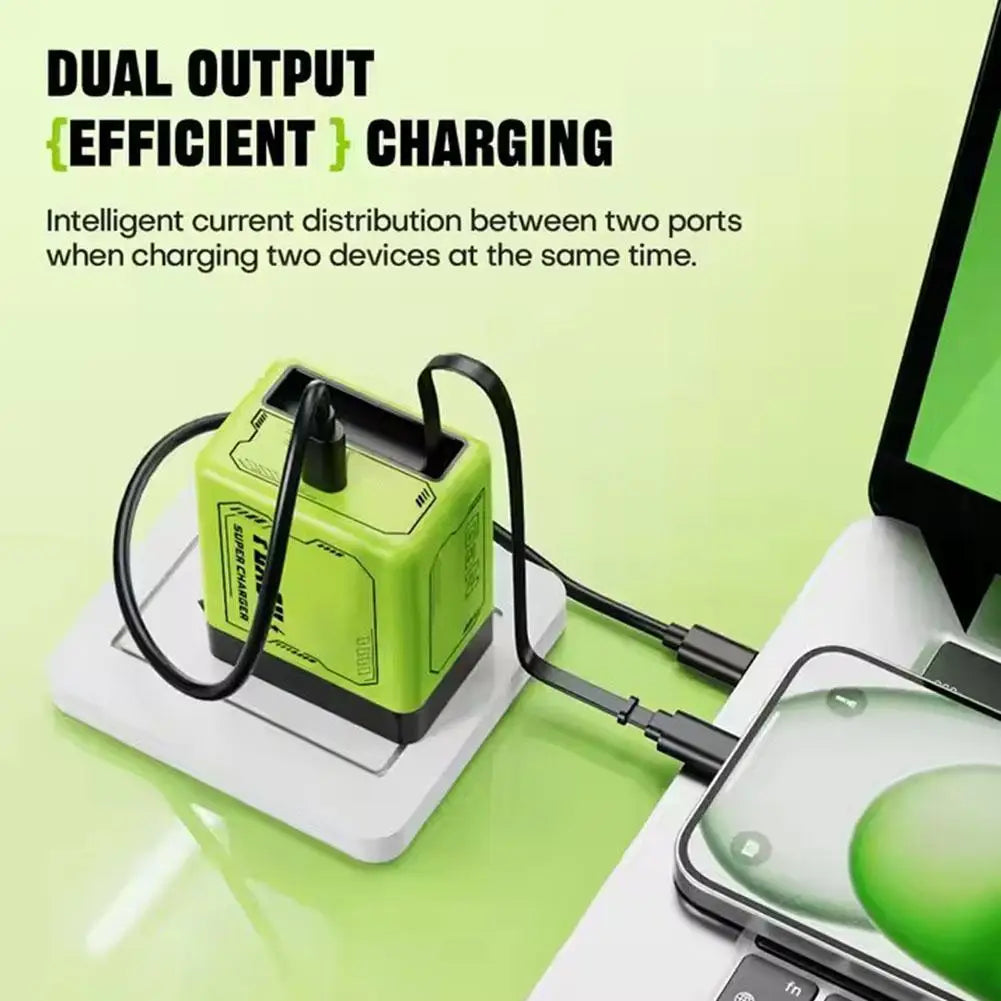 35W Retractable Wall Charger For Andoird Tablet With Type-C Cable Foldable Plug Fast Charging Mobile Phone Charger New G6K3