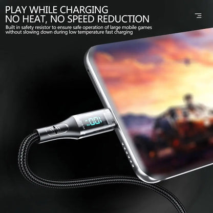 High Speed Charging Cable 100W/66W Fast USB/Type-C to Type-C Charging Cable With Visible Digital LED Display for iPhone Android