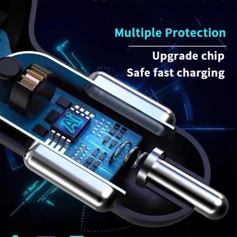 USB Car Charger 7A 4 Ports USB-A Car Adapter Fast Quick High Speed Charging QC3.0 in Car for Phone iphone Xiaomi 14 Ultra Huawei