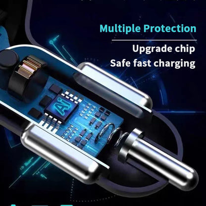 USB Car Charger 7A 4 Ports USB-A Car Adapter Fast Quick High Speed Charging QC3.0 in Car for Phone iphone Xiaomi 14 Ultra Huawei