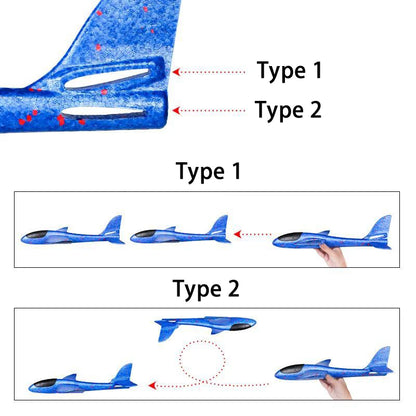 48cm Large EPP Foam Hand Throwing Aircraft Toys Gyratory Stunt Pressure Resistant Model Aircraft Outdoor For Boys Children Gift