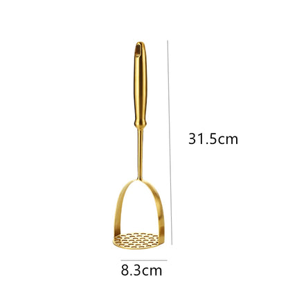 Gold Stainless Steel Potato Masher Pressed Ricer Smooth Mashed Manual Crusher Fruit Vegetable Tools Home Kitchen Gadgets