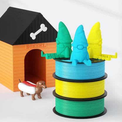 3D Printer PLA Filament 1.75mm Dimensional Accuracy +/- 0.02mm, 250g Spool (0.55 lbs), Grey+White