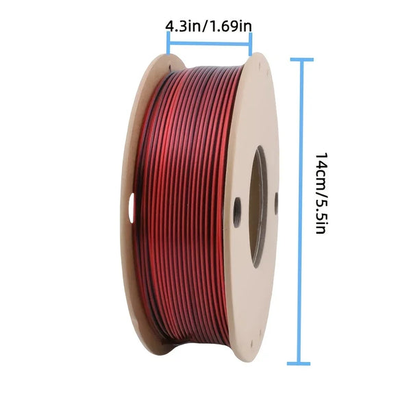 4-Pack 1.75mm 3D Printer Filament: 1 Tri-color (RoseRed/Blue/Green) + 3 Dual-color (RoseRed/Blue, Blue/Green, Black/Red)