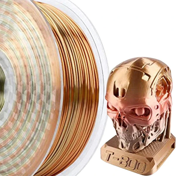 3D Printer Filament 1kg New Silk Rainbow PLA 1.75mm 3D Printing Material Duotone Gradient Gold Bronze Purple Black