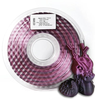 3D Printer Filament 1kg New Silk Rainbow PLA 1.75mm 3D Printing Material Duotone Gradient Gold Bronze Purple Black