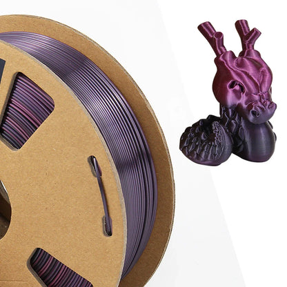3D Printer Filament 1kg New Silk Rainbow PLA 1.75mm 3D Printing Material Duotone Gradient Gold Bronze Purple Black