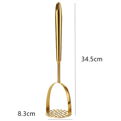 Gold Stainless Steel Potato Masher Pressed Ricer Smooth Mashed Manual Crusher Fruit Vegetable Tools Home Kitchen Gadgets