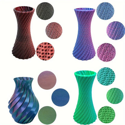 4-Pack 1.75mm 3D Printer Filament: 1 Tri-color (RoseRed/Blue/Green) + 3 Dual-color (RoseRed/Blue, Blue/Green, Black/Red)